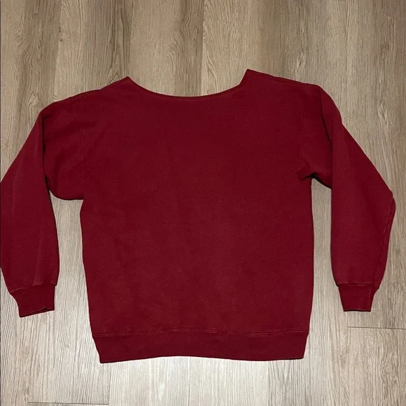 Power House Gym Red off shoulder Women's Sweater - Picture 2 of 2